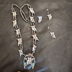 Authentic vintage pw natewa zuni NM owl native American set